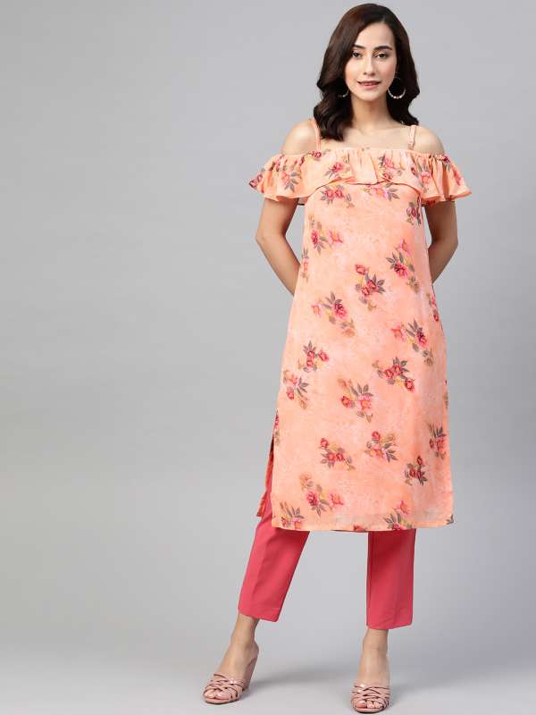 Off shoulder kurtis deals online