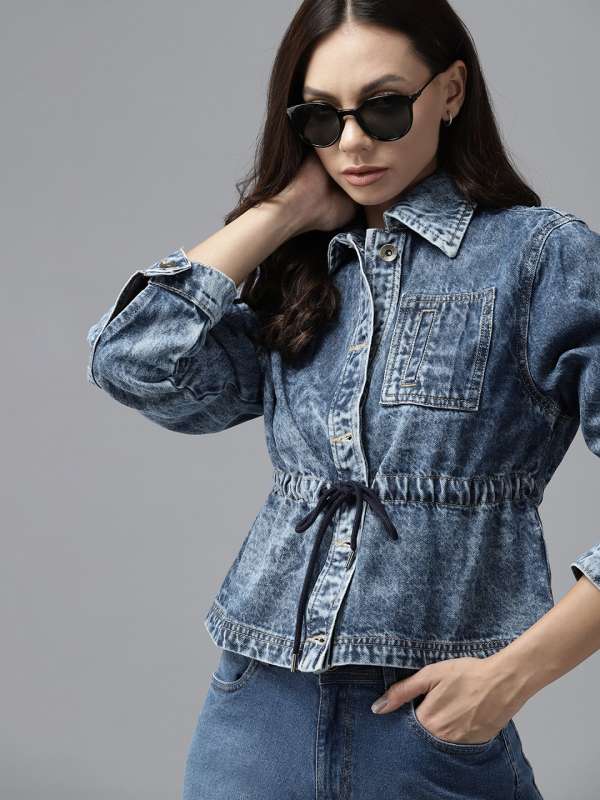 Jeans material jacket shop