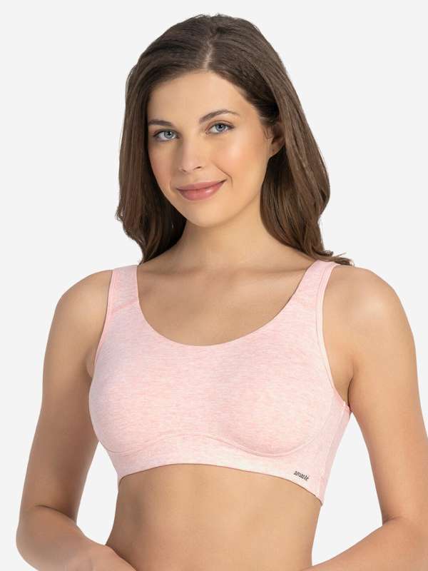 Buy Amante Women Solid Double Layered Non Padded Non-Wired Full Coverage  Seamless Fleece-Lined Cups, Better Concealment, Broad Cushioned Straps  Elegant Super Support Bra - BRA78001 (Pink) (34C) at