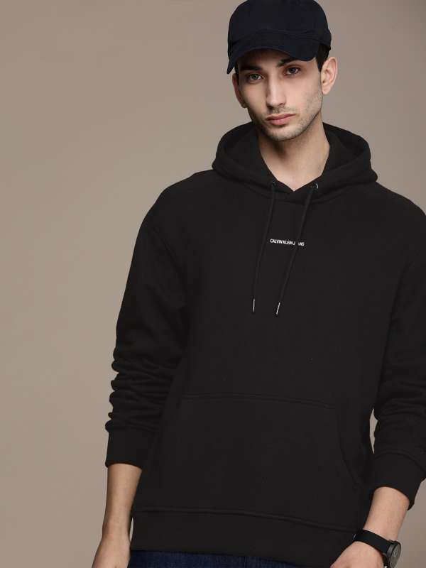 black hoodie mens myntra