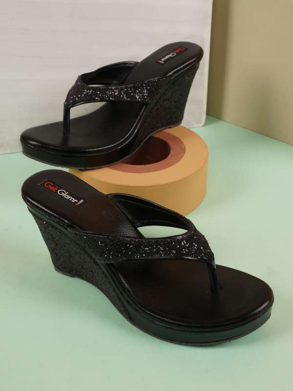 Get Glamr Black Sandal Buy Get Glamr Black Sandal online in India
