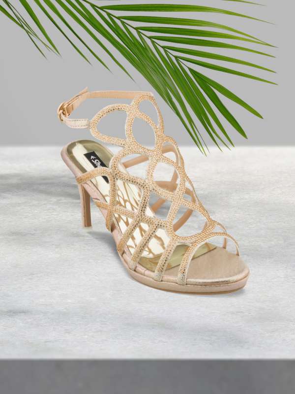 Gold gladiator block heels outlet