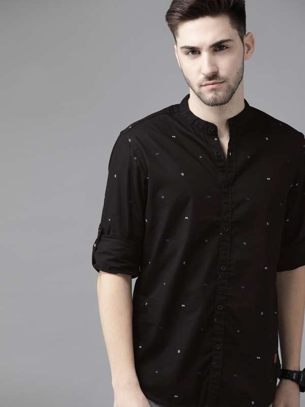 Black Half Sleeve Shirts Buy Black Half Sleeve Shirts Online Myntra