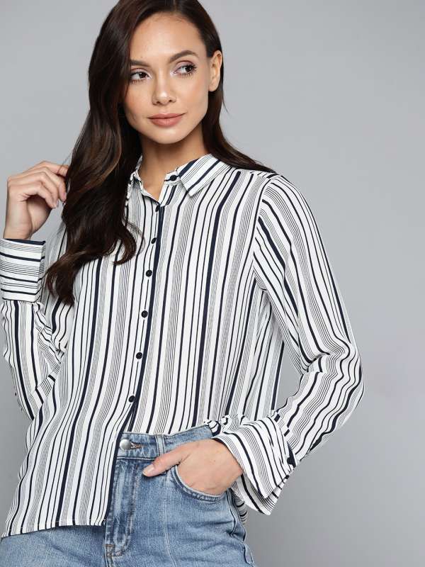 White shirt with black lines sales for man