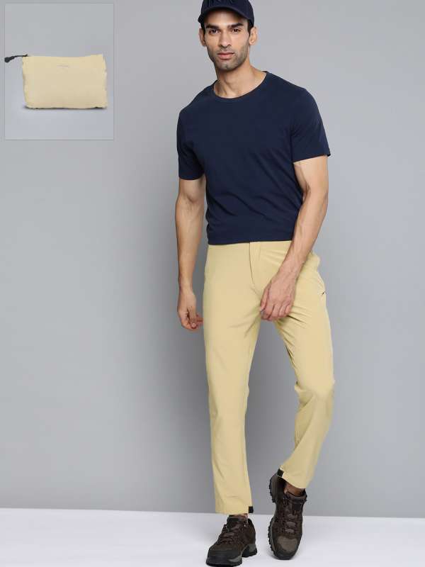 Buy HRX By Hrithik Roshan Men Beige Regular Fit Trousers  Trousers for Men  1412518  Myntra