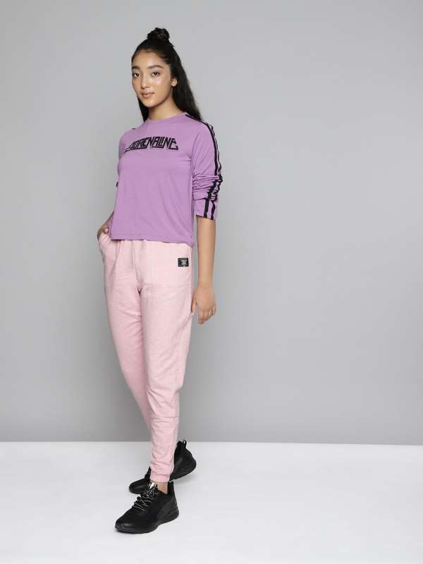 Hrx By Hrithik Roshan Pink Solid Joggers Buy Hrx By Hrithik