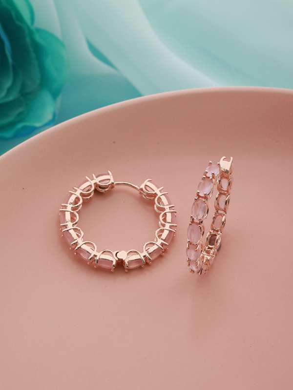 Pink circle hot sale earrings