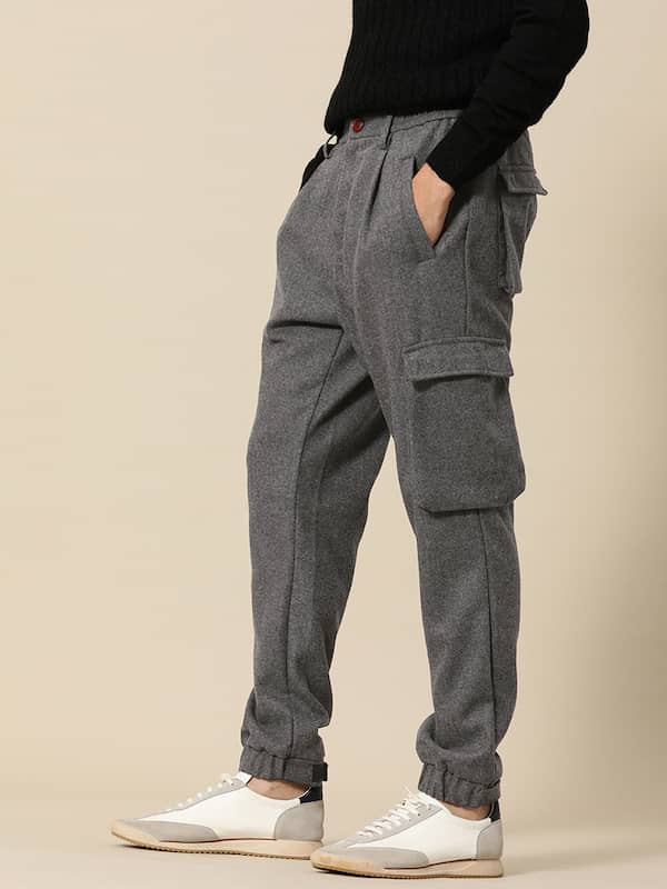 Buy Van Heusen Black Slim Fit Striped Trousers for Mens Online @ Tata CLiQ