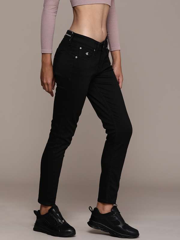 Myntra black jeans for ladies clearance