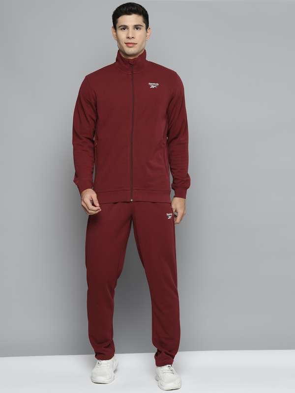 reebok solid men tracksuit