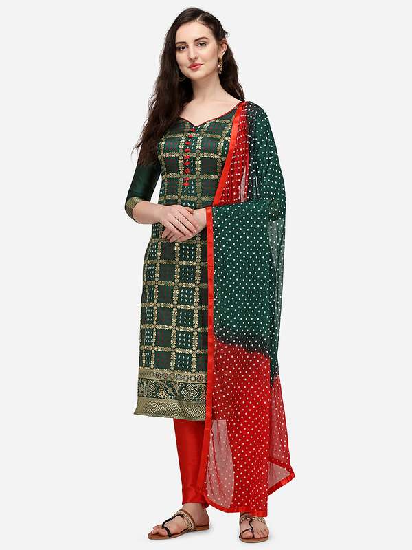 Bandhani dress material online myntra clearance