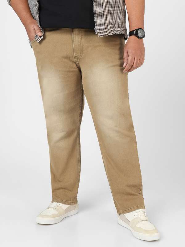 Khaki Regular Fit Mid Rise Clean Look Stretchable Jeans Buy Khaki Regular Fit Mid Rise Clean Look Stretchable Jeans online in India