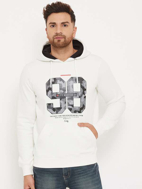 White hoodie myntra Outlet