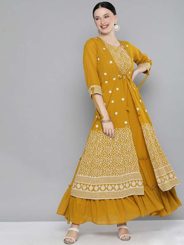 party wear anarkali dress myntra