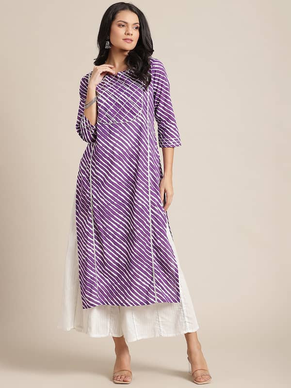 Buy Savan Special Lahriya Printed Straight Dailywear Cotton Kurti Online in  India - Etsy