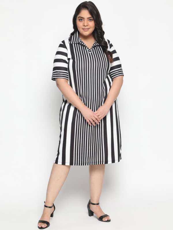 Black And White Striped Shirt Dresses - Buy Black And White Striped Shirt  Dresses online in India
