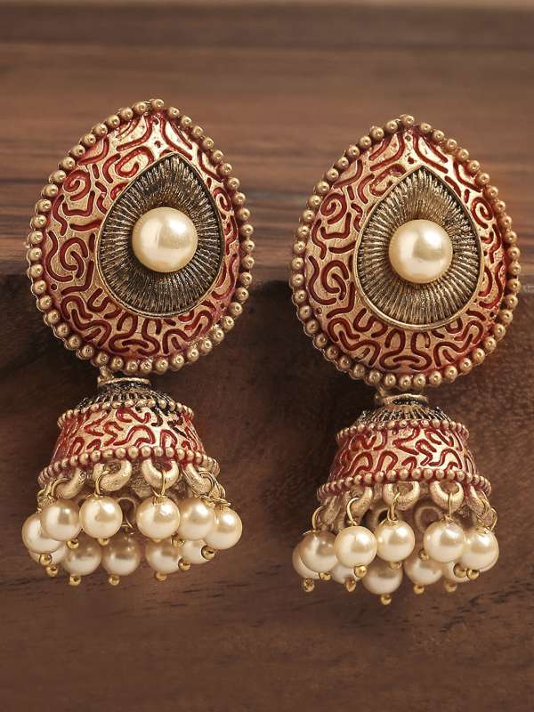 Pearl Jhumkas Earring Buy Pearl Jhumkas Earring online in India