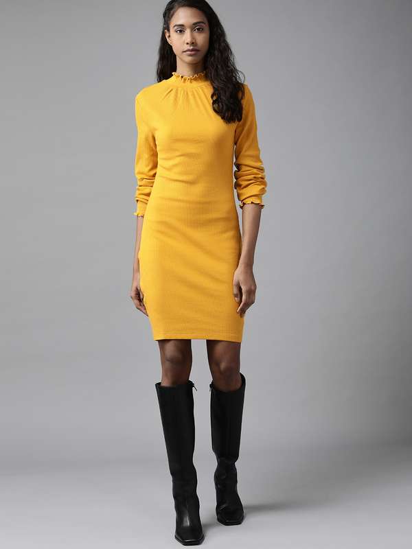 Roadster Yellow Dresses - Buy Roadster 