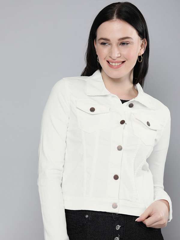 pure white denim jacket