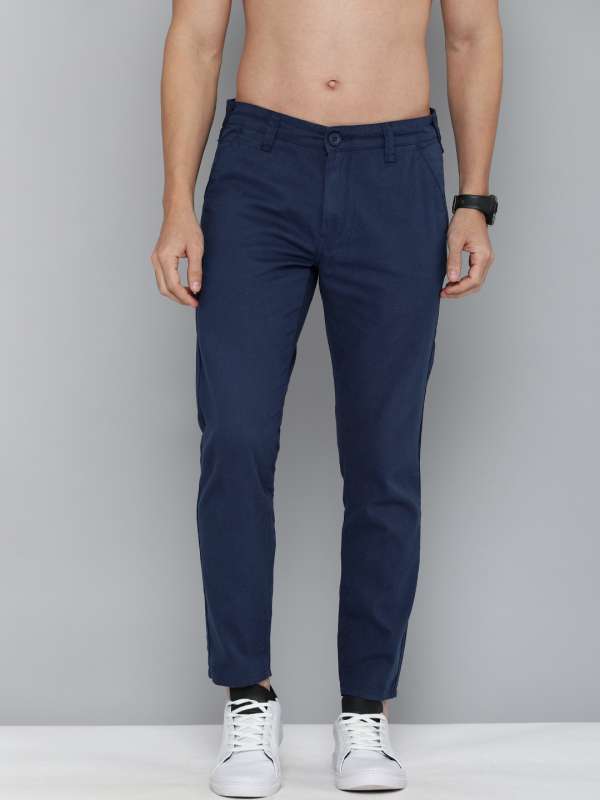 Navy Blue Trousers - Buy Navy Blue Trousers online in India