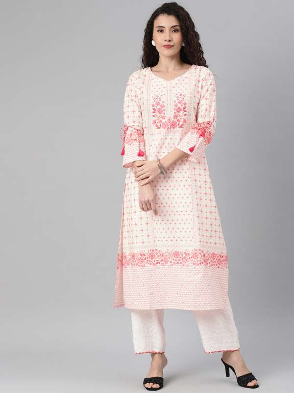 Global desi white kurti hotsell