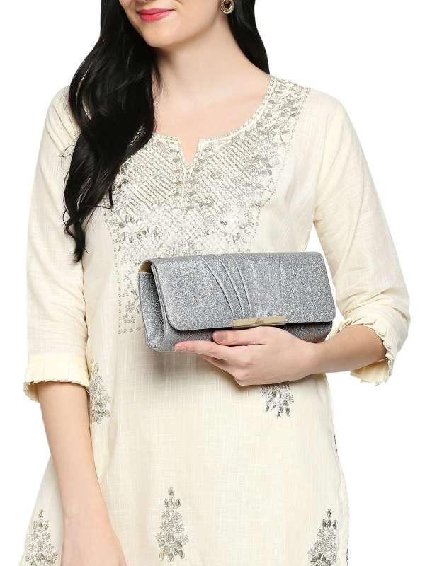 Lavie Silver Clutches Buy Lavie Silver Clutches online in India