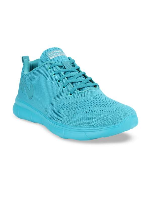 Blue and teal shoe shop