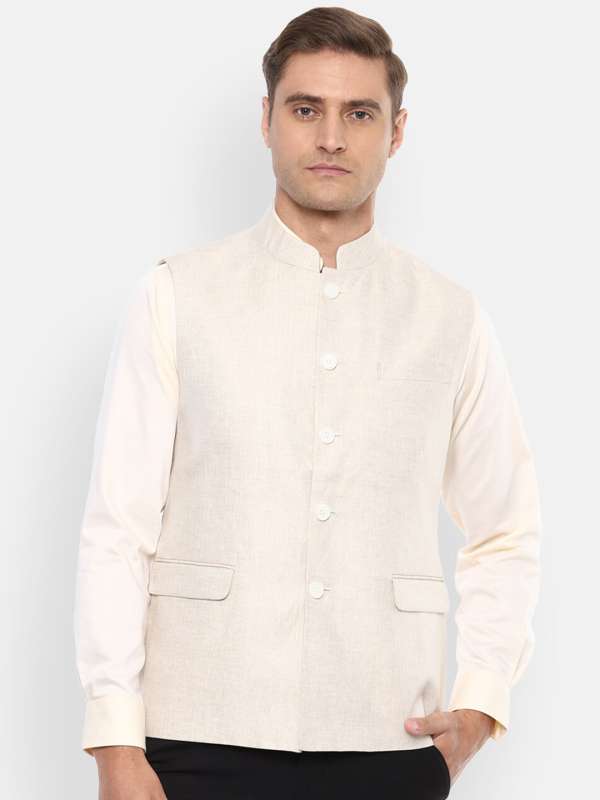 Men Kurtis Waistcoat Cream Buy Men Kurtis Waistcoat Cream online in India