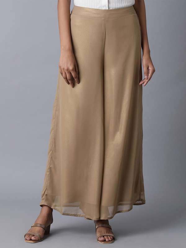 Golden palazzo pants online india Clearance