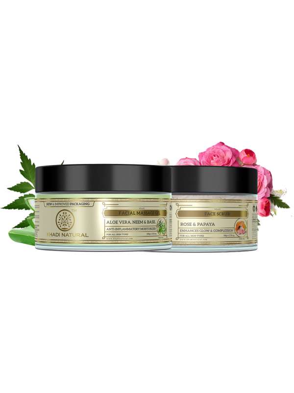 Khadi natural rose & aloe vera herbal face massage gel deals