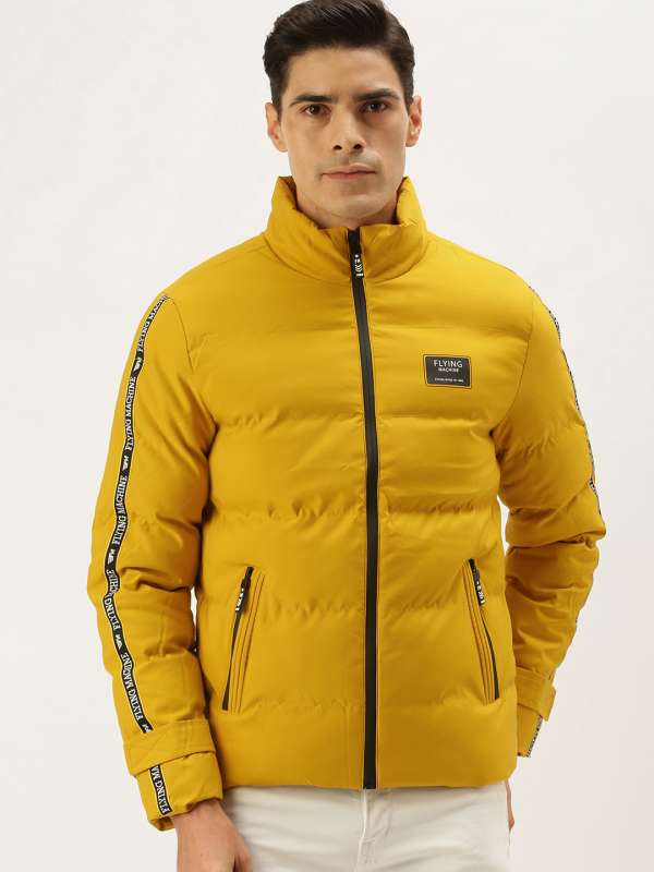 Flying Machine Mustard Yellow Solid Casual Jacket Buy Flying