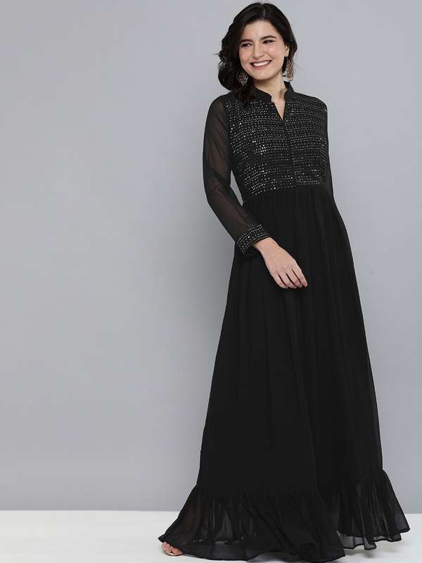 black georgette anarkali