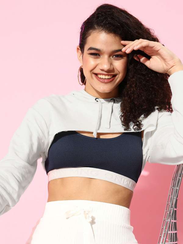 Off white crop top hoodie deals