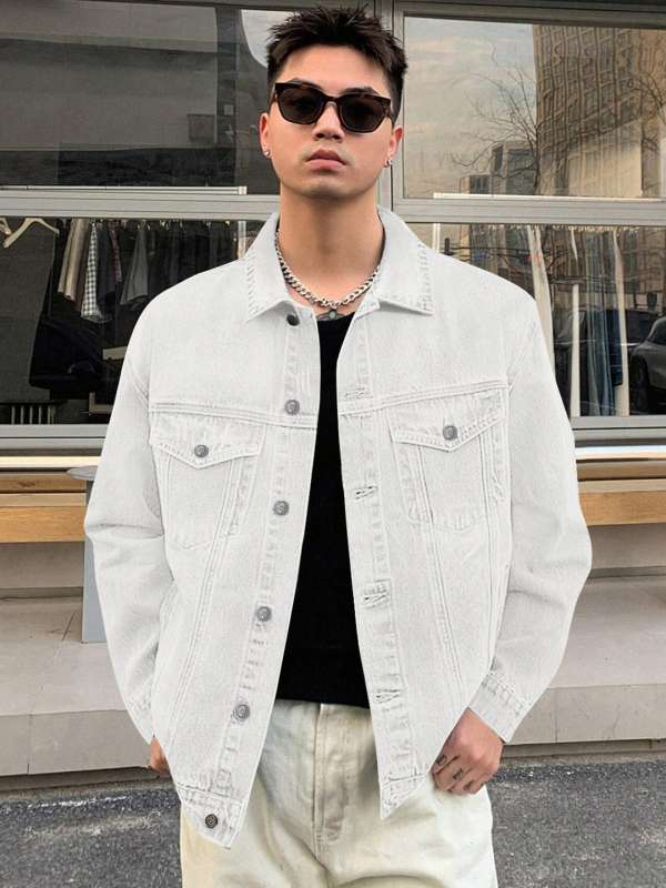 Longline white denim jacket shop