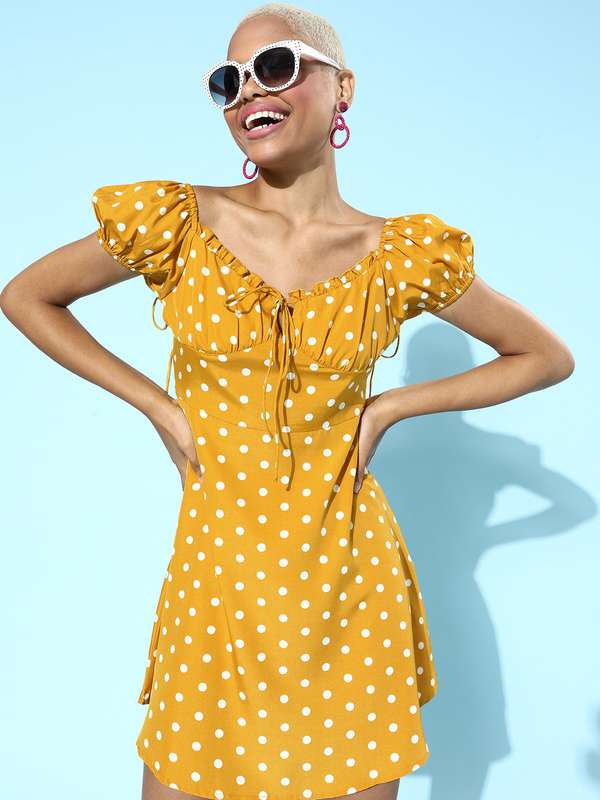 yellow dot dress