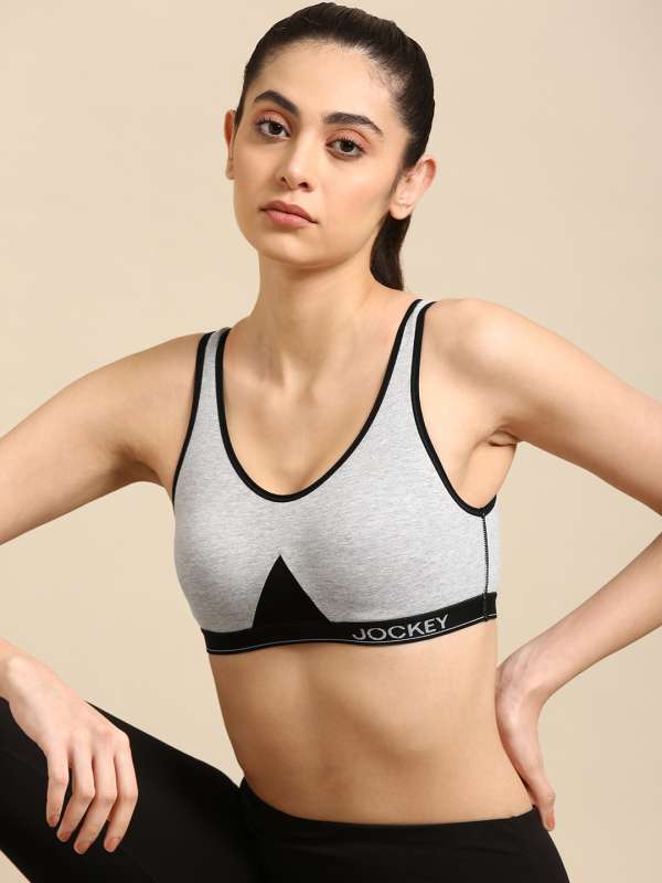 Jockey womens AP20 Sports Bra, Black Melange, XXL : : Fashion