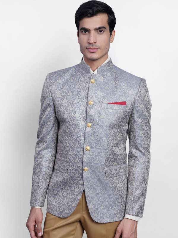 Silver blazer men outlet