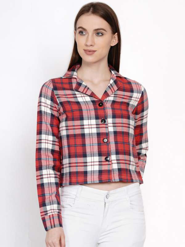 Girls red check shirts online