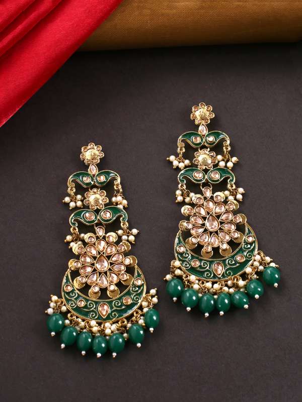 Green earrings online on sale