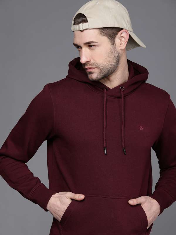 Men Solid Maroon Sweatshirts Buy Men Solid Maroon Sweatshirts online in India