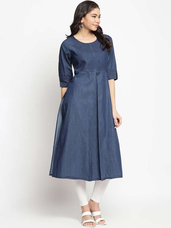 denim frock kurti