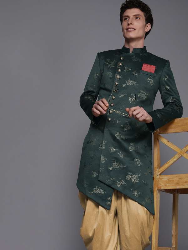 Manyavar green sherwani outlet