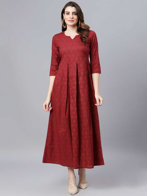 Myntra long cotton gowns clearance