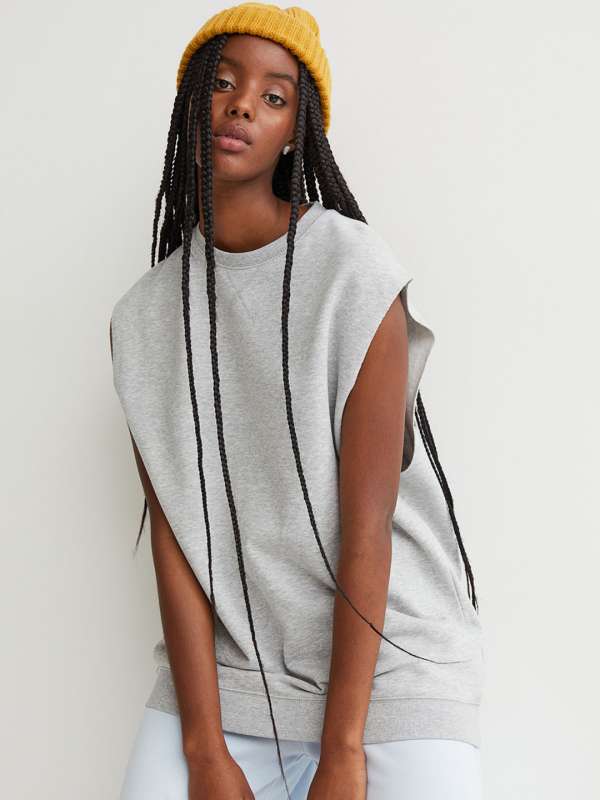 Sleeveless sweatshirt womens on sale