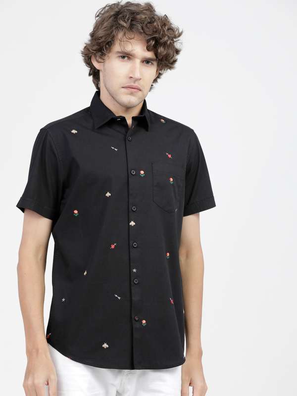 Black Half Sleeve Shirts Buy Black Half Sleeve Shirts Online Myntra