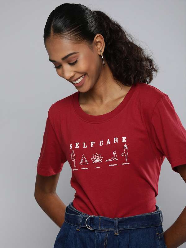Women Red Shirt Tshirts - Buy Women Red 