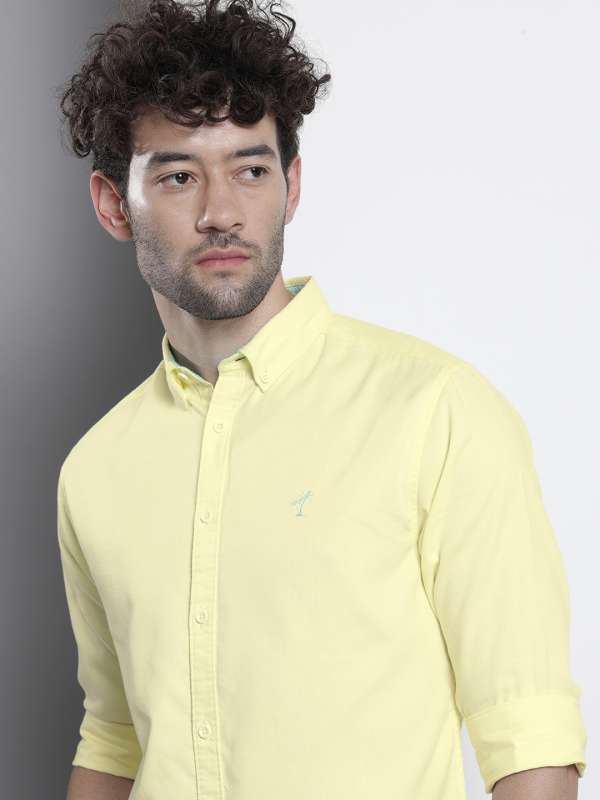 Light yellow best sale shirt mens