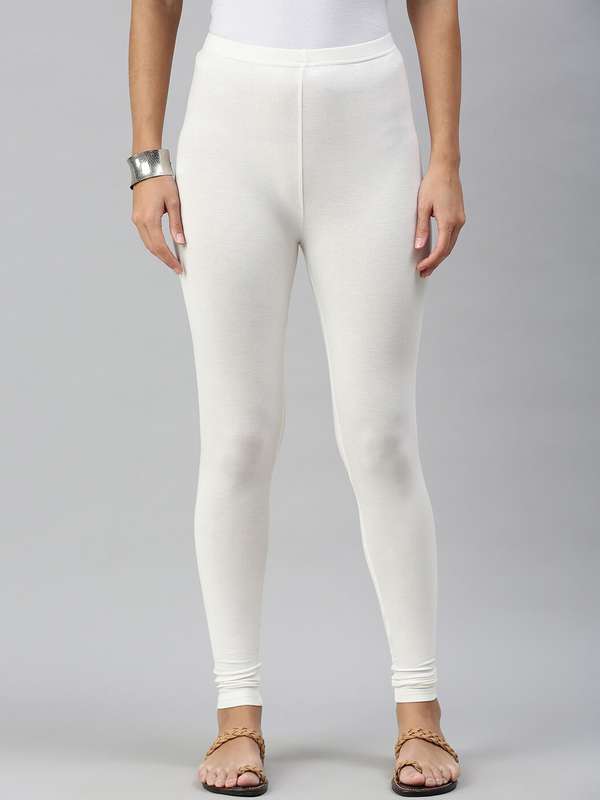 White Ankle Length Leggings - Buy White 