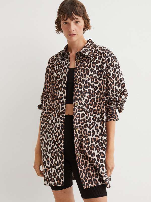 longline leopard print jacket