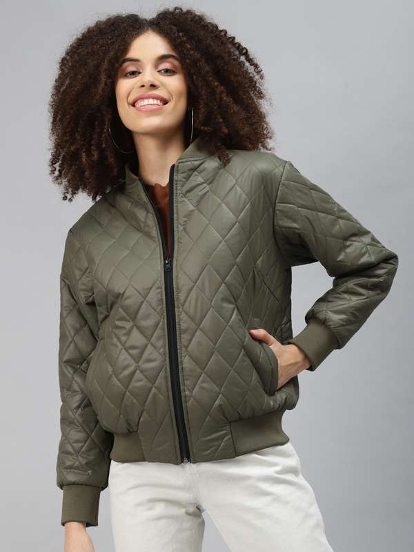 womens quilted jacket with belt